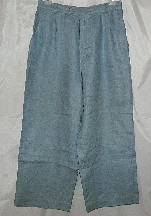 RAFAELLA Blue size 6 Linen Pants Crop Cropped Capris  
