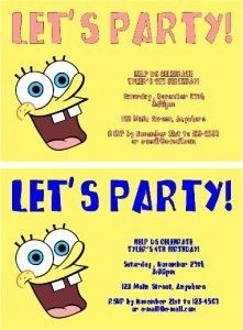 SPONGEBOB SQUAREPANTS Birthday Invitations   U Print  