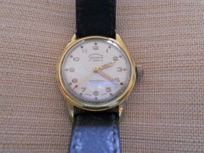 HELVETIA INCABLOC WATERPROOF SHOCKPROOF .17 JEWELS VINTAGE WRISTWATCH 