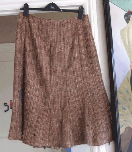 Fabulous BN French Couture Brown Designer Skirt 12 BNWT  