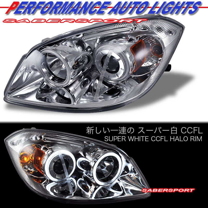 05 10 CHEVY COBALT PONTIAC G5 DUAL CCFL HALO RIMS PROJECTOR HEADLIGHTS 