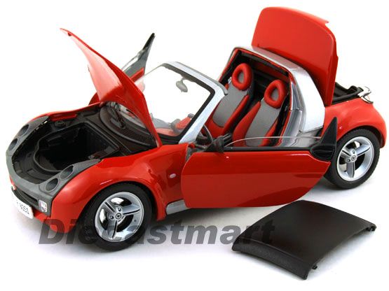 BbURAGO GOLD 118 SMART ROADSTER DIECAST RED  