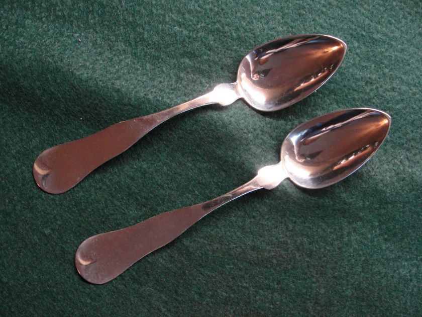   Silver Teaspoons, Pair Amos Sanborn, Lowell, MA, circa 1850  