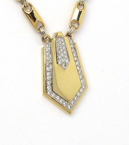 STYLISH 18K GOLD & 1.4 CTS DIAMONDS LADIES NECKLACE  