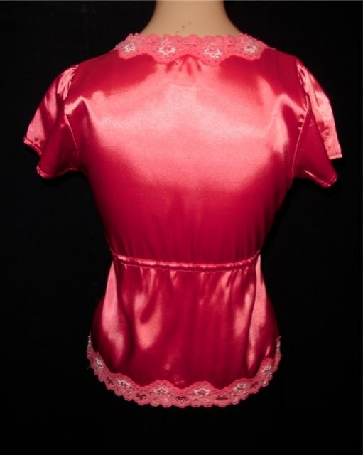   Silk LIQUID SATIN Tie Blouse shrug shirt top prom LACE & BEADED  