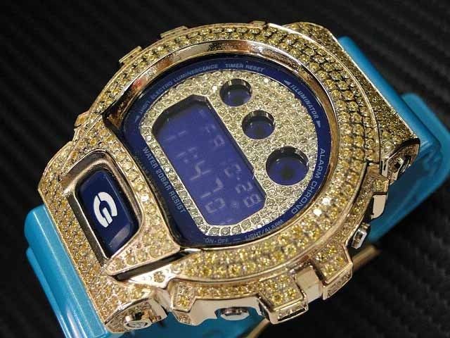 SHOCK/G SHOCK ICED OUT WHITE CUBIC ZIRCONIA WATCH CUSTOM BEZEL 