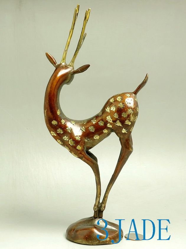 Vintage Style Brass Deer Statue  