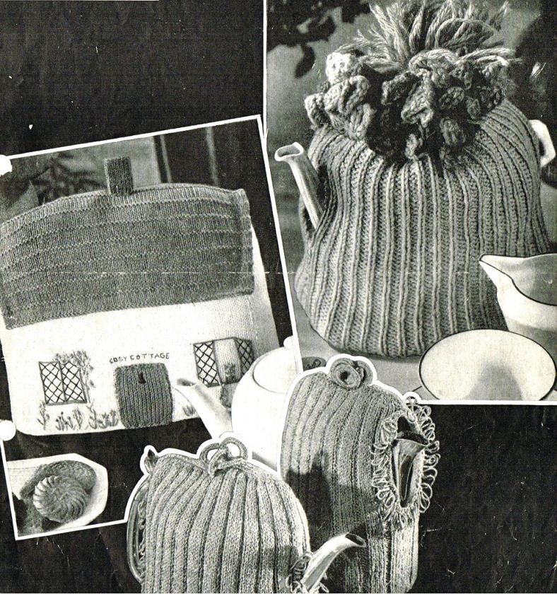 Vintage knitting pattern  cosy cottage tea cosy, cozy, & 3 other 