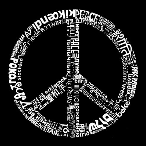 Mens Peace Languages Word Art Hooded Sweatshirt $0 SHIP  