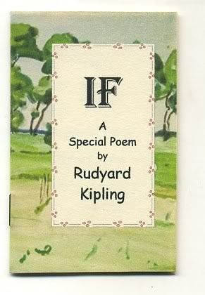 MINIATURE BOOK  Rudyard Kipling IF a Special Poem  