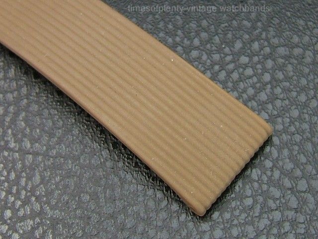 NOS Seiko Gold Tone & Brown Rubber 18mm Watch Band  