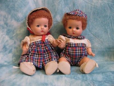 Effanbee c1932 Caracul PATSY BABYETTE TWINS in Plaid  