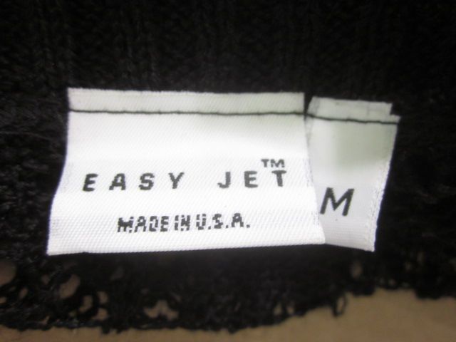 EASY JET Black Short Sleeve Knit Open Sweater Top Sz M  