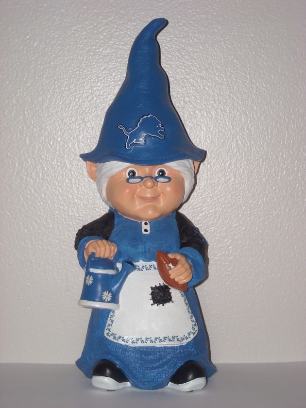 DETROIT LIONS Garden Female Gnome Figurine Statue NFL  