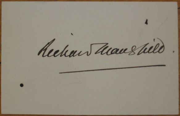 1900 Autograph/Signature Card Actor, RICHARD MANSFIELD  