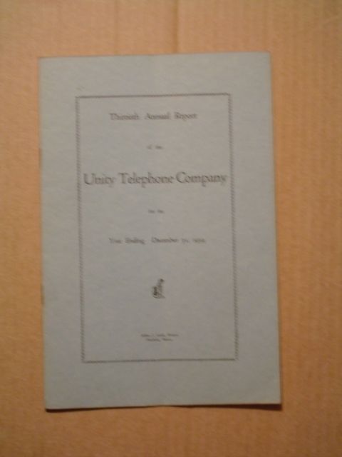 UNITY MAINE Telephone Co. 28th REPORT 1932 12 pages  