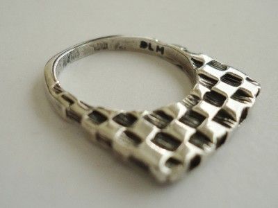 DIAN MALOUF DLM Sterling Silver Checkerboard Stack Ring  