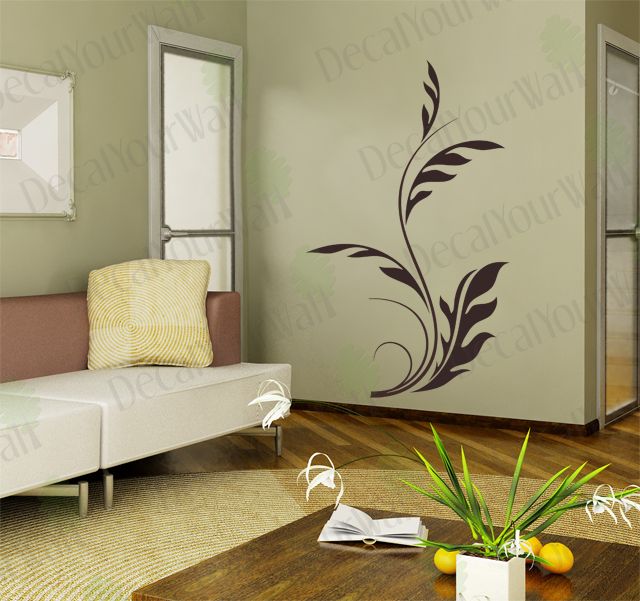 Floral Swirl Flower Removable Vinyl Wall Decal Sticker  