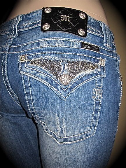   CRYSTALS & CHAINS JEANS JP6045B SIZE 30 ~ NEW  ~ HOT DESIGN  