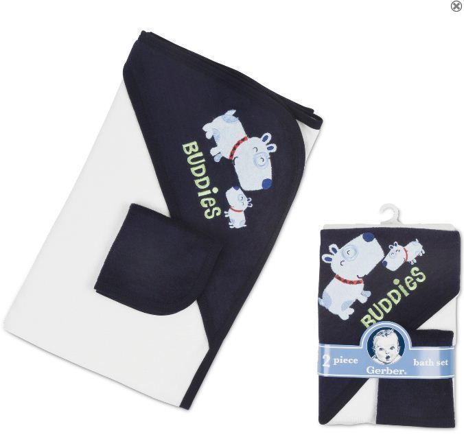 New Gerber Hooded Towel and Washcloth Set  