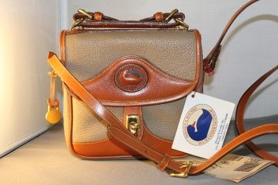   Vtg DOONEY & BOURKE AWL TAUPE/BRITISH TAN MESSENGER XBODY BAG $230+T