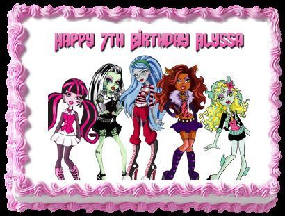 Monster High Edible Icing Image Birthday Cake Topper 5  