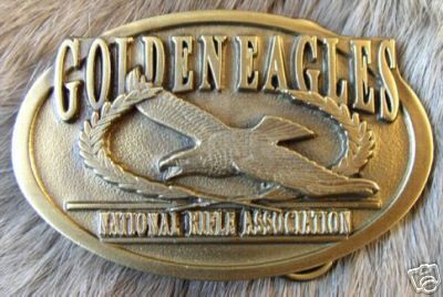 Vintage NRA Golden Eagles Guns Firearms Belt Buckle  