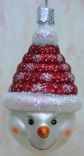 OLD WORLD Candy Coil Snowman ORNAMENT Glistening 24100  