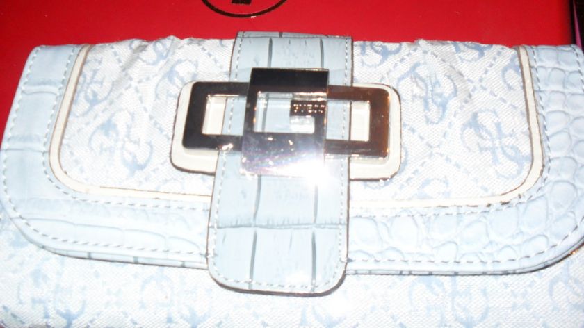 NEW LIGHT BLUE WITH DK BLUE GUESS WALLET  