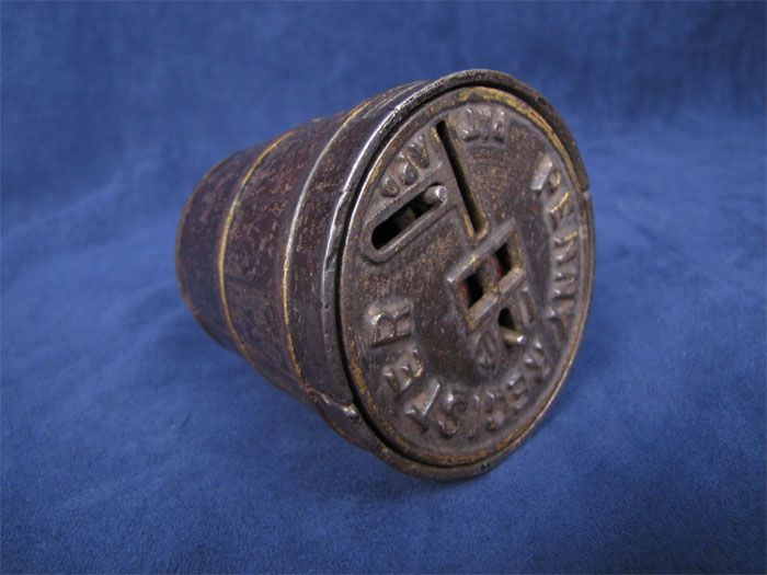 Cast Iron Kyser & Rex Penny Register Mechanical Bank  