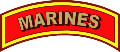 STICKER TAB SCROLL USMC MARINES  