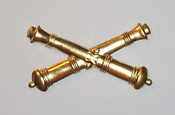 Artillery Crossed Cannons   Brass   L@@K  