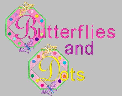 BUTTERFLIES & DOTS   79 MACHINE FONT EMBROIDERY DESIGNS  