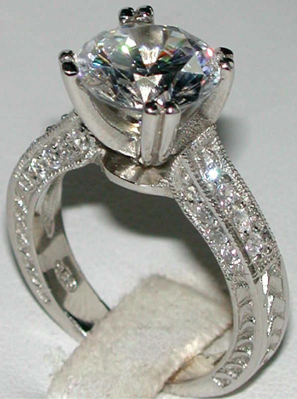 BOLD Vintage Style 3ct CZ Engagement Ring Sz 5 6 7 8 9  