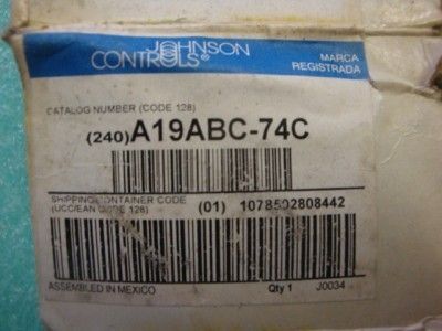 Johnson Controls A19ABC 74C REMOTE TEMPERATURE ZA 305  