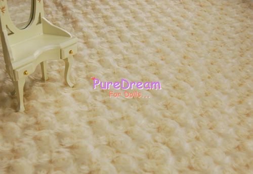   Miniature Fine Rose Floral Carpet flooring Cream light yellow OR088C