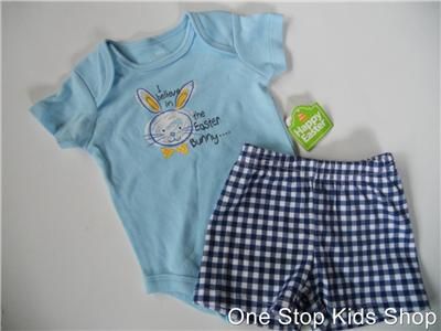 MY FIRST EASTER Baby Boy 0 3 6 Months OUTFIT Shirt Set  