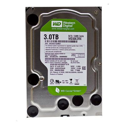 3TB WD Caviar Green WD30EZRX SATA 6gb/s Desktop Hard Drive 3.5 