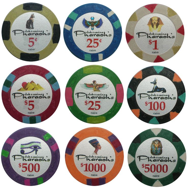 1000 PHARAOHS CASINO POKER CHIPS  