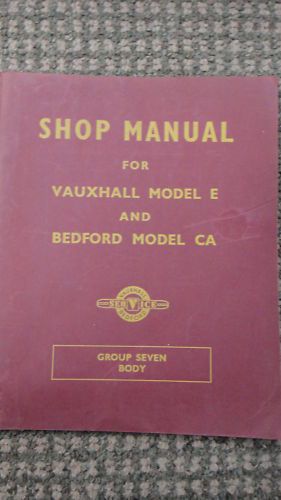 1952 VAUXHALL BEDFORD MODEL A CA BODY SERVICE MANUAL 52  
