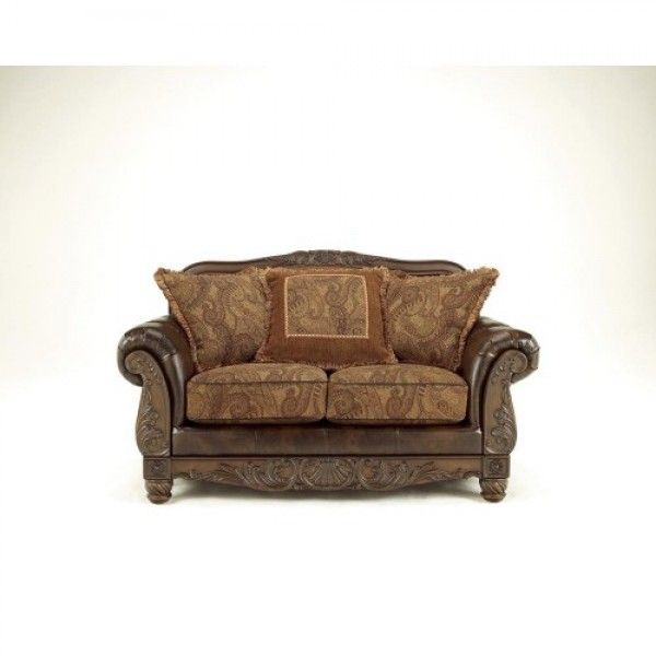 Ashley Ashley Fresco Durablend Loveseat Antique 6310035 2405209508 1 