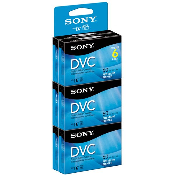 SONY PREMIUM MINI DV VIDEOCASSETTE MINIDV DVM60PRR6 60min INCLUDES 6 