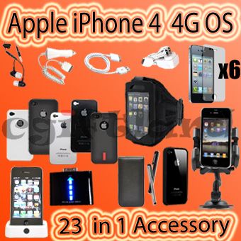 23 ITEM ACCESSORY BUNDLE FOR APPLE IPHONE 4 4G 4S  