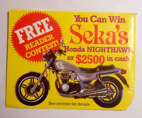 Seka   Vintage Motorcycle Contest Entry Form 1982  