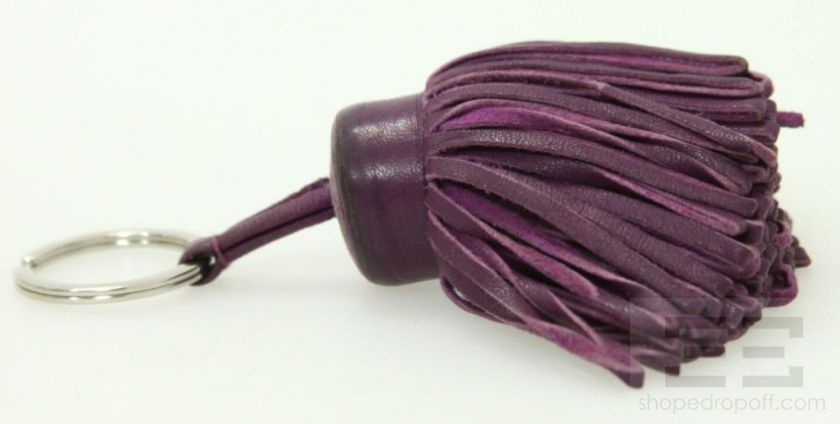 Hermes Purple Leather Carmen Tassel Key Ring, In Box  