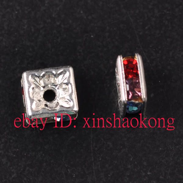 FREE SHIP 100pcs Silver Pt Crystal Spacer Beads KS6778  