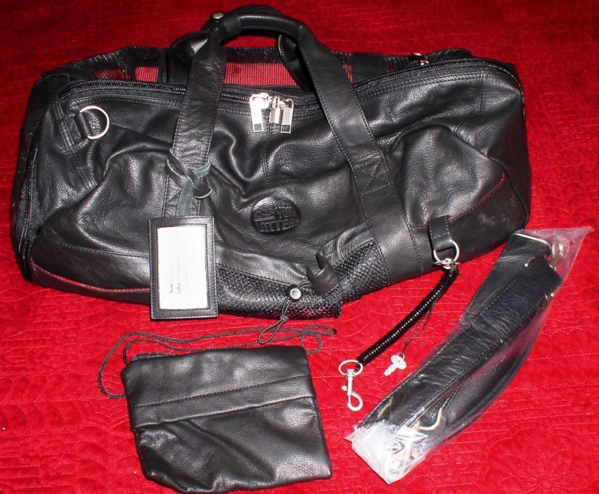 New York Lottery Leather Gym Bag Duffel Luggage $250.00  