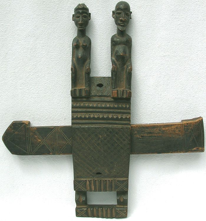 superb old figural dogon door lock doorlock mali  