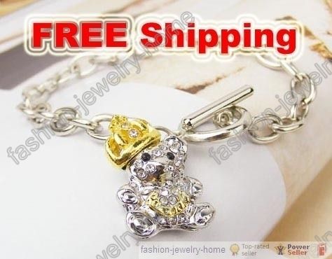 Fashion Full crystal Lovely bear Crown Bracelet Bracelets  