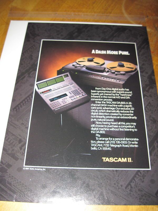 TASCAM DA 800 DIGITAL REEL TO REEL TAPE RECORDER AD  